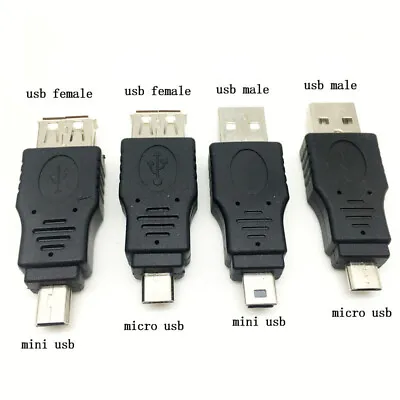 Mini USB 2.0 Micro Male Female Converter Adapter MP4 Tablet Smartphone Connector • $1.79