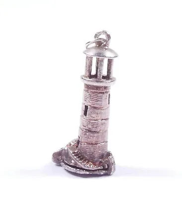 Vintage Lighthouse Light House Charm Opens To SOS 925 Sterling Silver 3.2g • £20