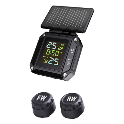 Motorbike Tire Pressure Monitoring System Temperature Alarm W/2 External Sensors • $32.22