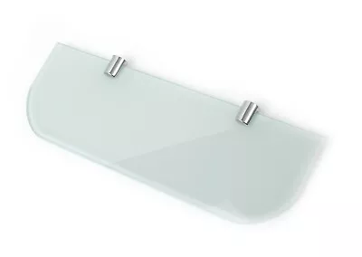 Glass Shelves Wall Mounted White With Various Chrome Supports - Curved Edge • £23.99