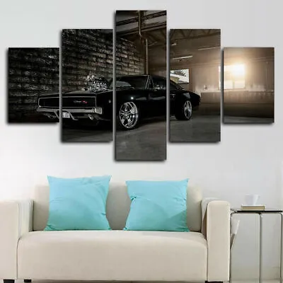 1970 Dodge Charger Muscle Car 5 Piece Canvas Print Picture HOME DECOR Wall Art • $20.46