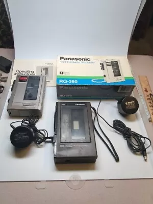 2 Vintage Panasonic Mini Cassette Recorder Player RQ-360 + RQ-335 Bundle Parts  • $28.88