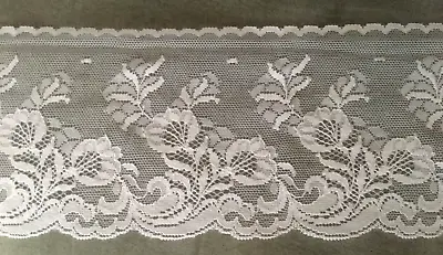 10 Yards Vintage White 4  Wide Delicate Lace Made In France • $10