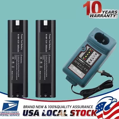 2Pack For MAKITA 9.6VOLT Battery / Charger 9000 9001 632007-4 191681-2 9033 910 • $9.90