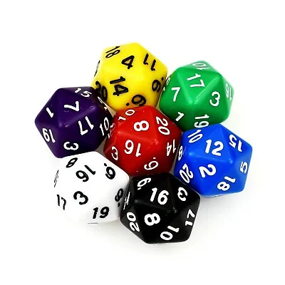 5X D20 Dice 20 Sided Set Poly 20mm For D&D Infinity RPG Games Acrylic 5 Pieces • £4.19