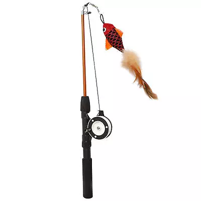 Cat Teaser Toy Durable Funny Cat Stick Toy Flexible Cat Toy Fishing Pole Catnip • $20.99