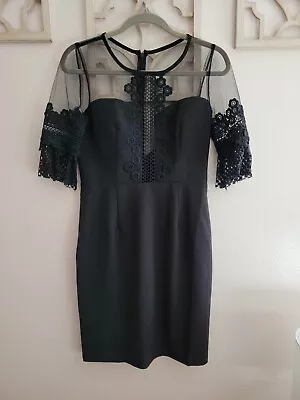 NWT Minuet Dress Size Medium.  Black With Mesh & Lace. Zip Up Back. Lined. • $28