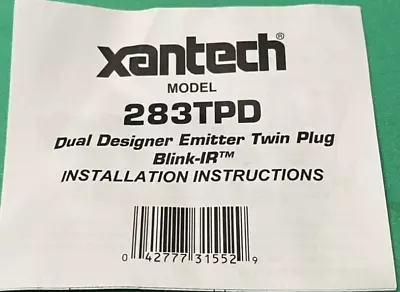 XANTECH 283TPD  Dual Designer Emitter  Twin Plug  Blink-IR (B248) • $12.95