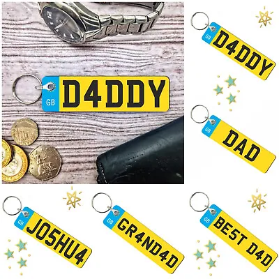 Personalised Best Dad Novelty Number Plate Keyring Fathers Day Gift Grandad • £3.99