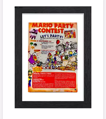 Vintage Framed Print Ad Wall Art 11x14 Nintendo 64 Mario Party Contest N64 • £57.84