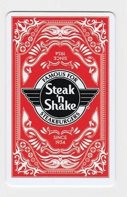 Steak N Shake  Famous For Steakburgers  Playing Card Red 2014 Gift Card • $2.49