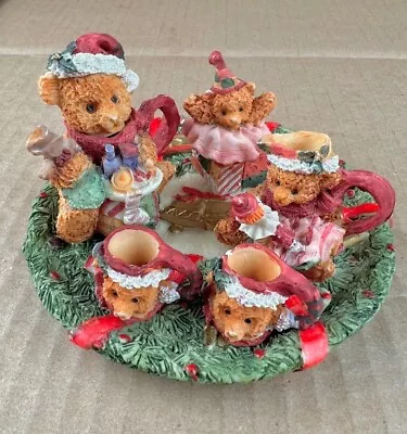 1994 Popular Imports Decorative Miniature Tea Set Merry Christmas Family Bears • $16.12