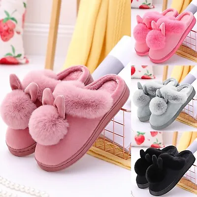 Womens Spa Slippers Size 8 Women's Indoor Winter Home Rabbit Comfort Shoe Furry • $18.32