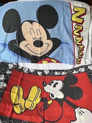 Set Of 2 Different Disney Mickey Mouse Double Sided Pillowcases Standard Size • $15