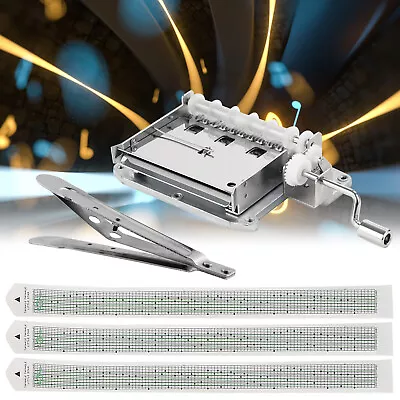 30-Note Hand Cranked Music Box Movement With Hole Puncher & 3 Blank Strip Tapes • £29.45