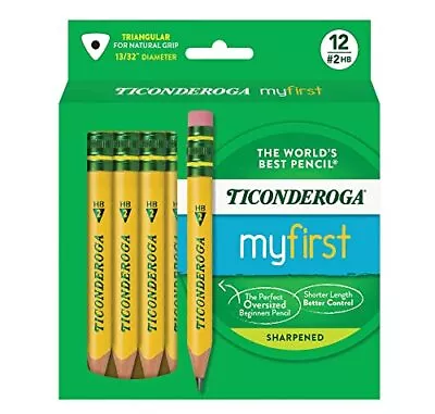 My First Short Triangular Wood-Cased Pencils 2 HB Soft With Erasers Yellow... • $20.30