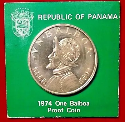 1974 Proof Only 30k Mt Key 90% Silver Vn Un One Balboa Coin Lot Ogp Panama Toned • $49.99