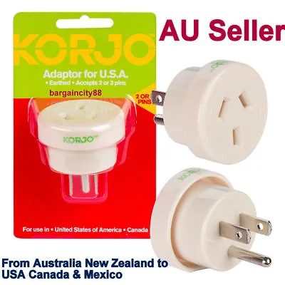 $23.07 • Buy New Korjo Travel Adapter AUS/NZ To USA Power Plug Charger Adaptor Socket Outlet