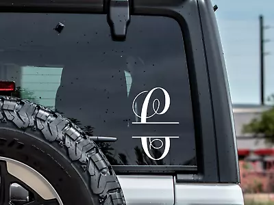 C Monogram 4  W X 6  H Name Decal Vinyl Car Window Graphic Sticker Auto Outside • $8.50