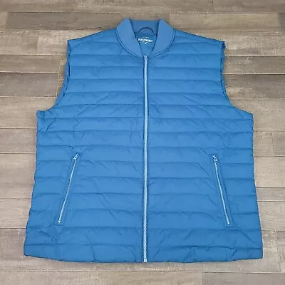 J Crew Vest Mens Extra Large Blue Quilted Puffer Polyamide Lightweight Outdoor • $28.95
