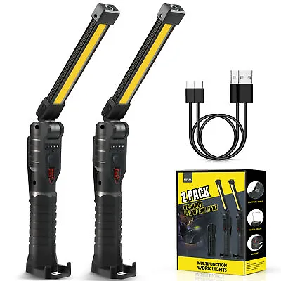  Rechargeable LED COB Work Light Mechanic Flashlight Lamp Magnetic Base Bright • $15.89