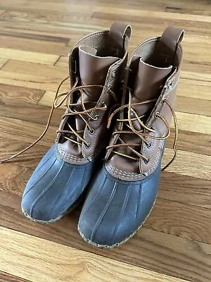 LL Bean Men's Brown Leather Lace Up Duck Bean Boots Size 11 M • $15