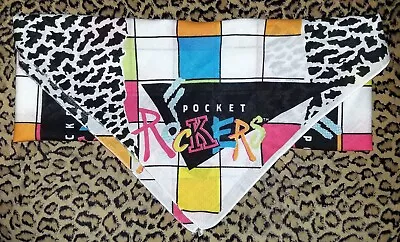 Vintage 80s Pocket Rockers Bandana Scarf Punk Neon New Wave Music Skateboard • $14.99