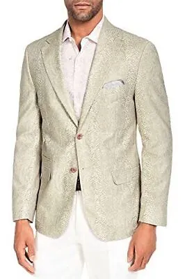 TALLIA ORANGE Mens Beige Slim Fit Sport Coat Snake Print Medium • $20.79