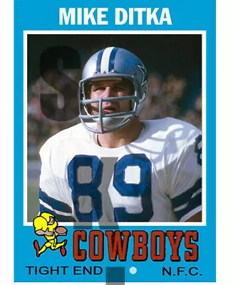 1971 STCC #89 Mike Ditka Topps Dallas Cowboys Pittsburgh HOF Custom • $4