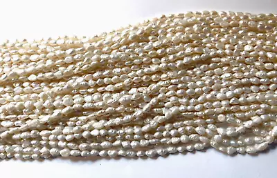 Vintage Natural White Fresh Water Rice Pearls 16  7x4 Mm Wholesale!!! • $8.50