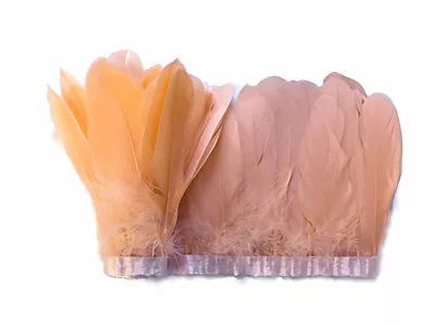 1 Yard - Peach Goose Pallet Parried Feather Trim Nagoire Satinettes Supply • $13.73