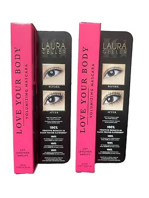 Lot Of 2 Laura Geller Love Your Body Volumizing Black Mascara NEW Full Size • $8.99
