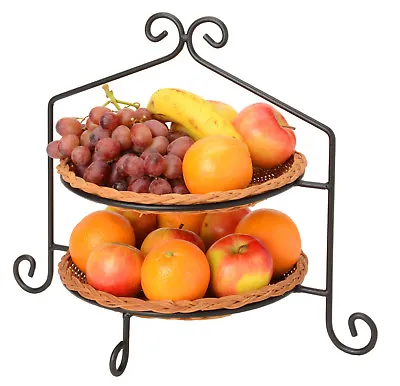 2 Tier PIE PLATE STAND - Wrought Iron Double Rack Display AMISH HANDMADE In USA • $44.97