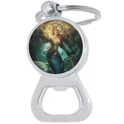 Mermaid Warrior Bottle Opener Keychain - Metal Beer Bar Tool Key Ring • $15.88