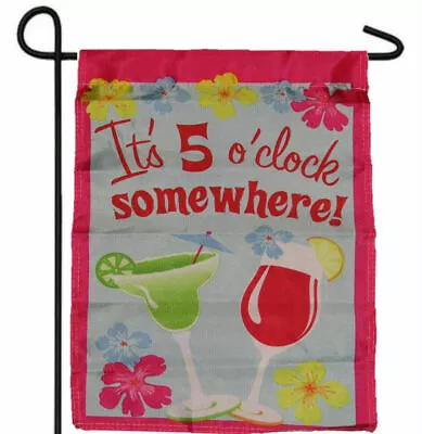 It's 5 O'clock Somewhere Martinis Garden Banner/flag 12 X18  Sleeved Poly • $7.99