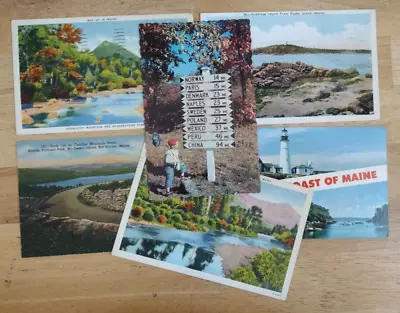 6 Maine Postcards # C1930s-1970s • $4.99