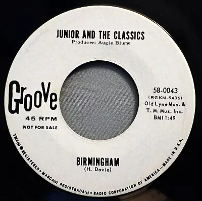 HEAR IT 60's R&B Rocker Promo 45 Rpm Junior & Classics  Birmingham  From 1964 • $19