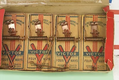 Victor Four Ways Mouse Traps 4 In One Package 1953 • $19.99