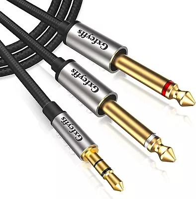 £12.93 • Buy 3.5mm To 6.35mm Mono Cable 2M - Gxfcyffs 1/8  Mini TRS To Dual 1/4 Inch TS Jack.