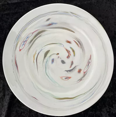 Murano Yalos Casa Signed Milliefiori Iridescent Feathered Decorative Plate Beige • $74