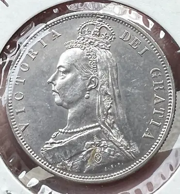 1887  Great Britain Silver Victoria 1/2 Crown Near Uncirculated • $150