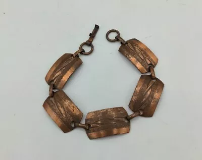 Vintage 1970's Copper Link Bracelet 7  Bell? Southwestern Unsigned  • $9.99