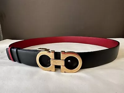 Salvatore Ferragamo Reversible And Adjustable Gancini Belt NEW (Waist 76 - 83cm) • $625