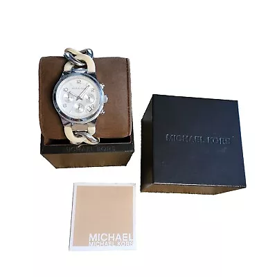 Michael Kors MK4263 Women's Runway Twist Silver Stainless-Steel Fashion Watch • $49