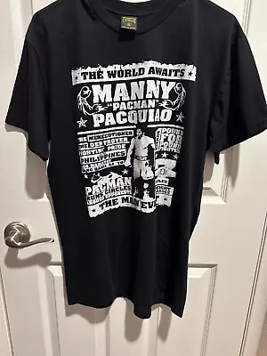 Manny Pacquiao Black T Shirt Boxing Boxer Philippines LARGE • $14.99