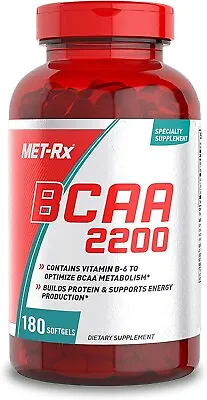 MET-Rx BCAA 2200 Amino Acid - Muscle Recovery - 180 Softgels - Exp 1/2025 • $21.95