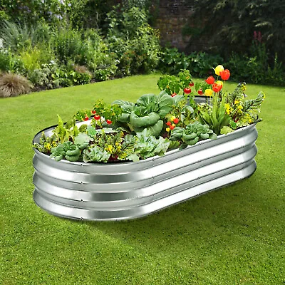 VEVOR Galvanized Raised Garden Bed Planter Box 48.2x24.6x11  Flower Vegetable • £31.19