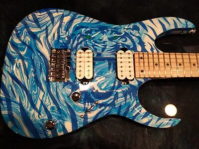 Ibanez RGA Body With Rg421 Neck Custom Blue Tiger Swirl RG RGA Jem Fixed Bridge • $1000