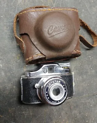 Vintage CRYSTAR Miniature Mini Spy Film Camera With Brown Leather Case • $39.95