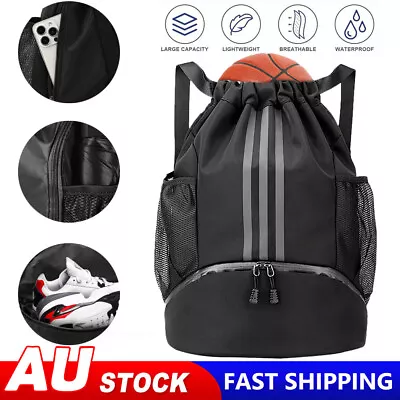 Drawstring Backpack Waterproof Gym Bag Sports Travel School Bag String Rucksack • $16.90